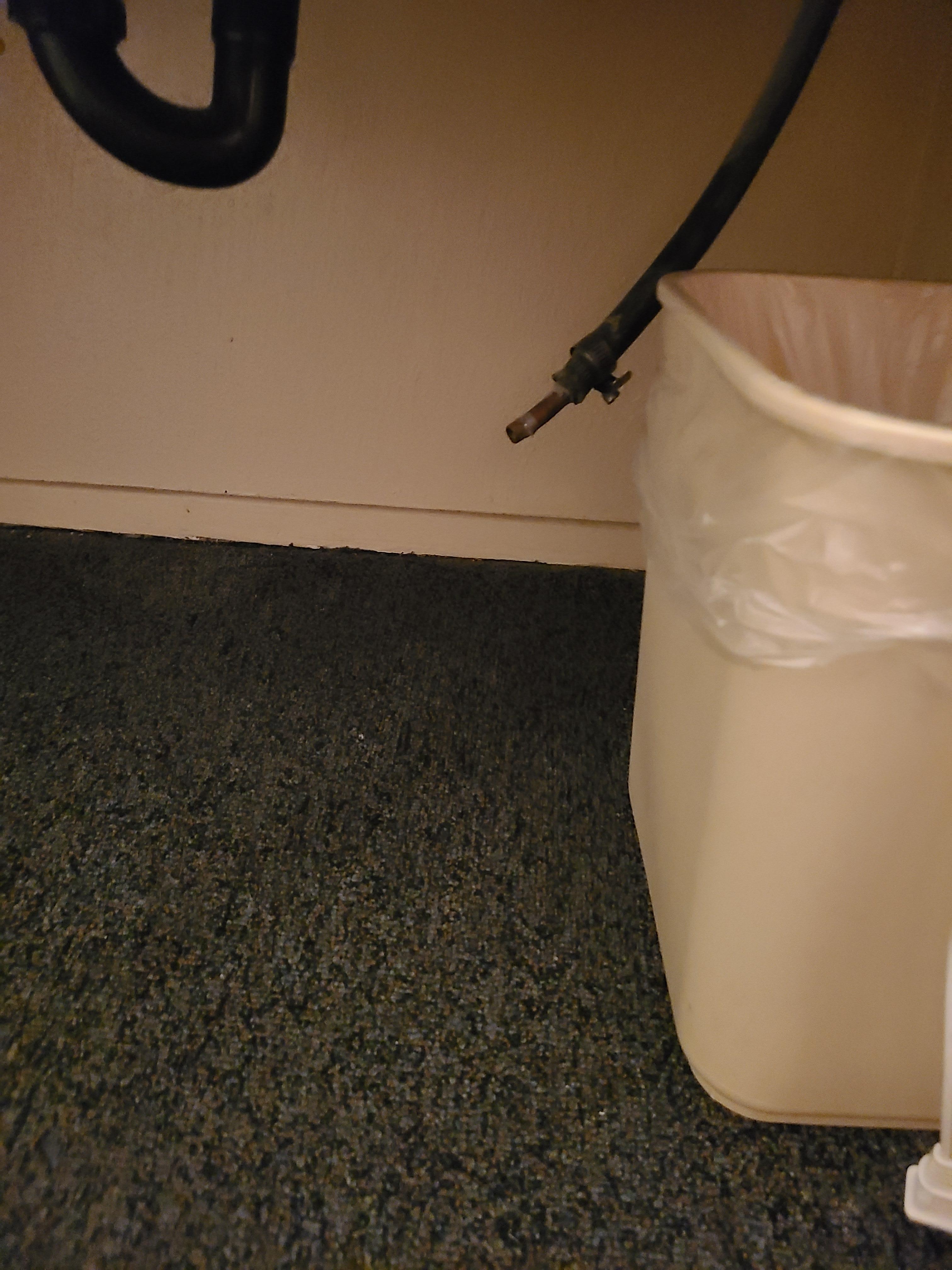 The hose from the sink in the bathroom they disconnected