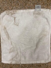 Clean cloth after wiping room surfaces.