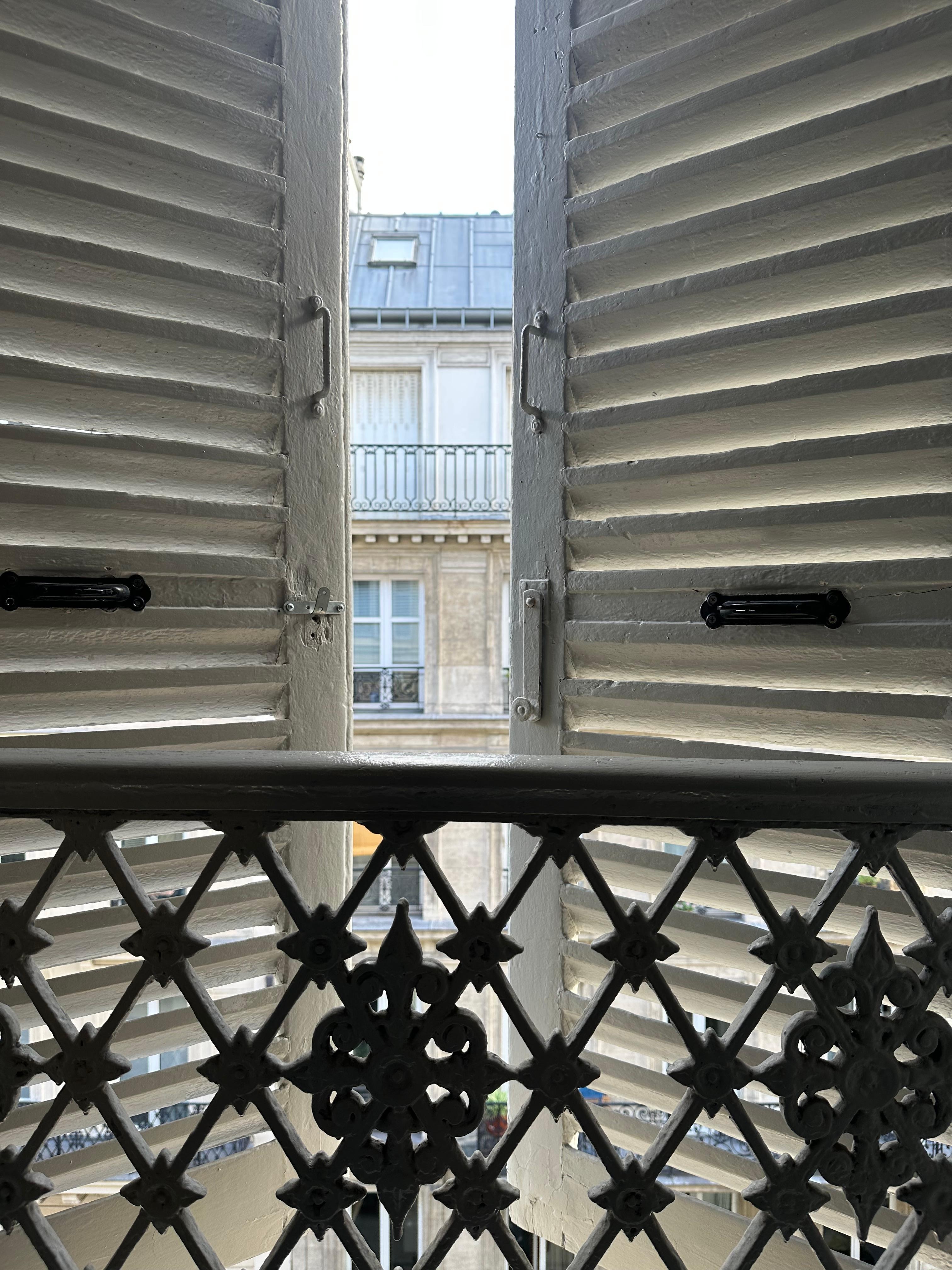 Window open shutters partial closed… but we did open them occassionally☺️