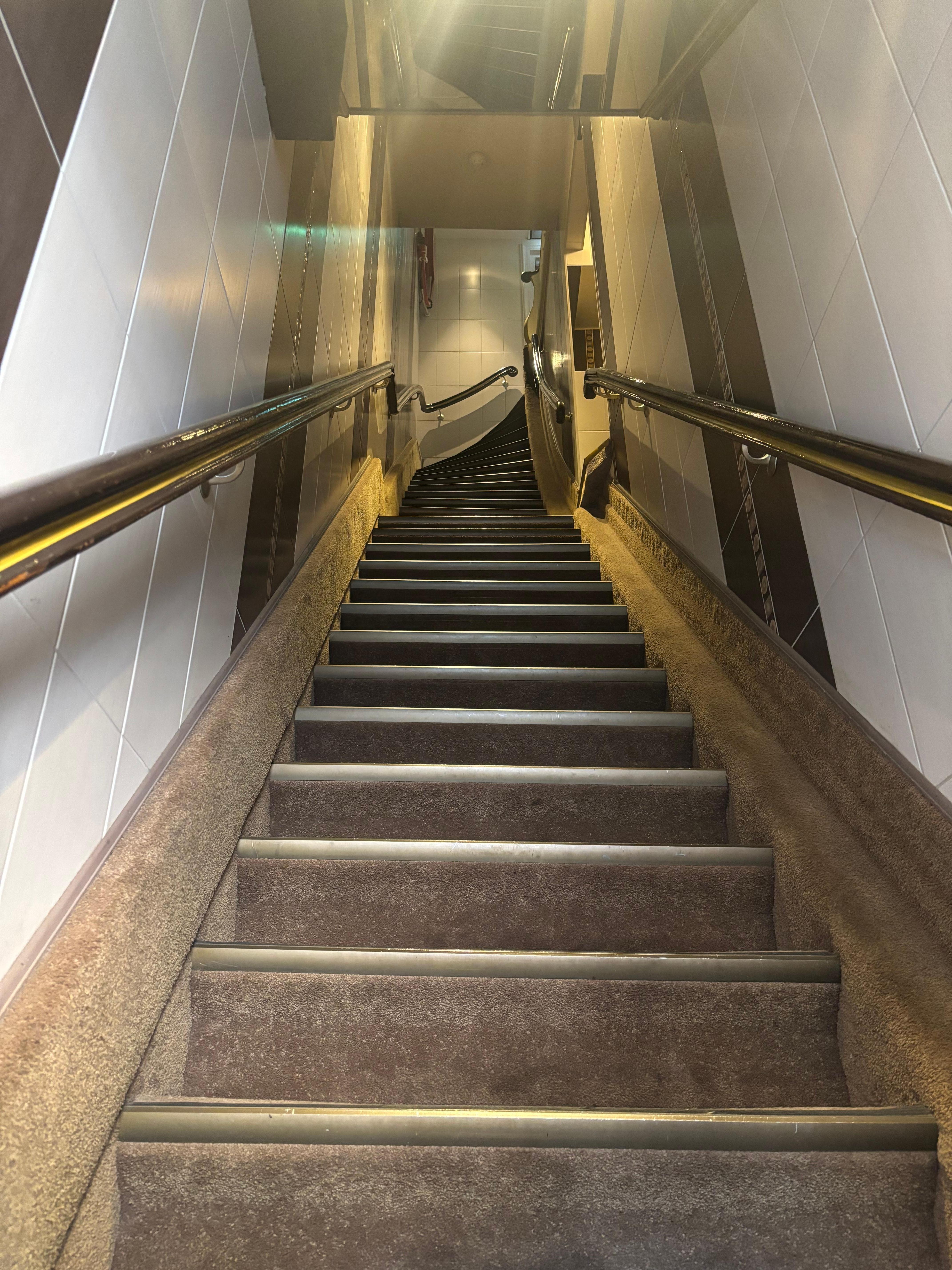 Trecho da porta de entrada até a recepção (depois tem outros lances de escada até os quartos!)