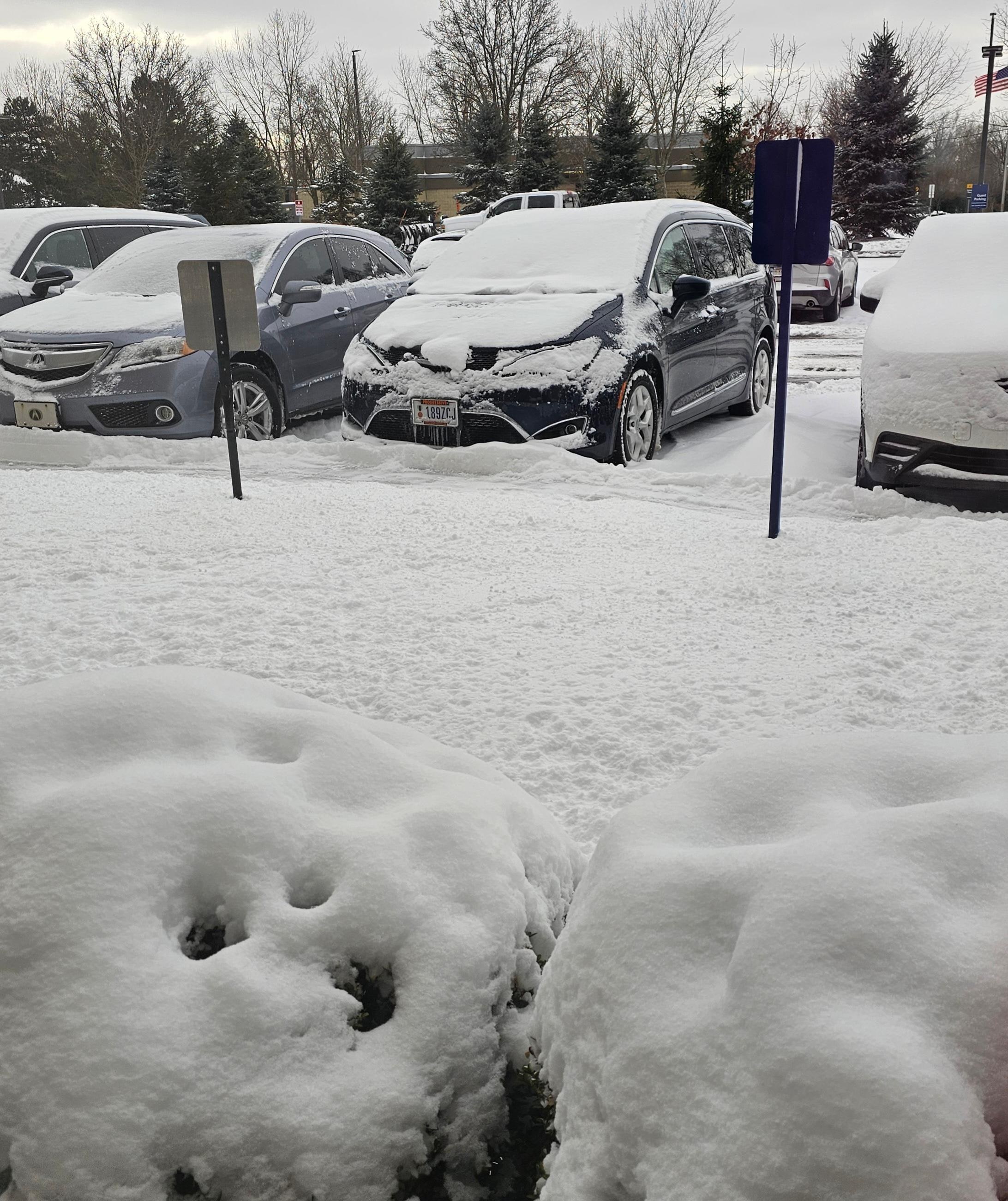 New Years Eve snow storm but driveway and walkways were cleared