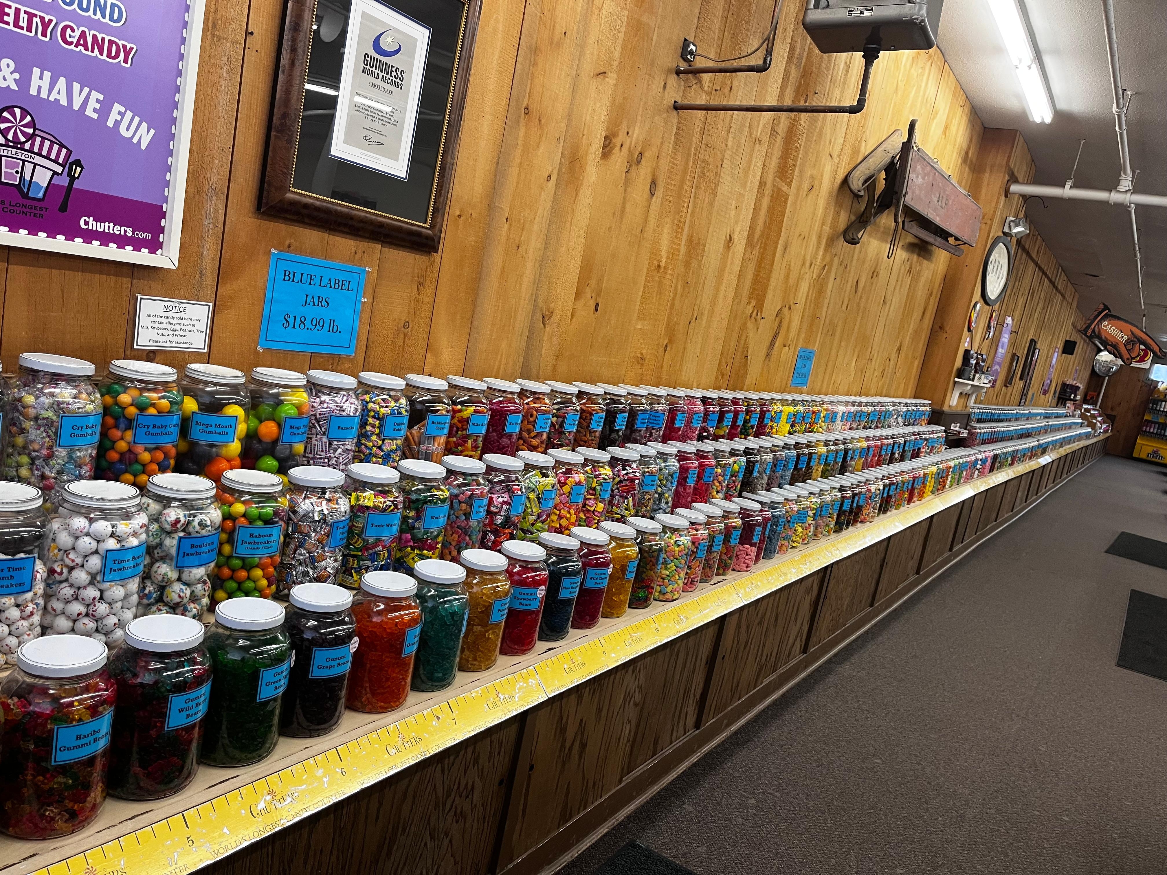 Chutters, longest candy counter in the world.  All of your old favorites!
