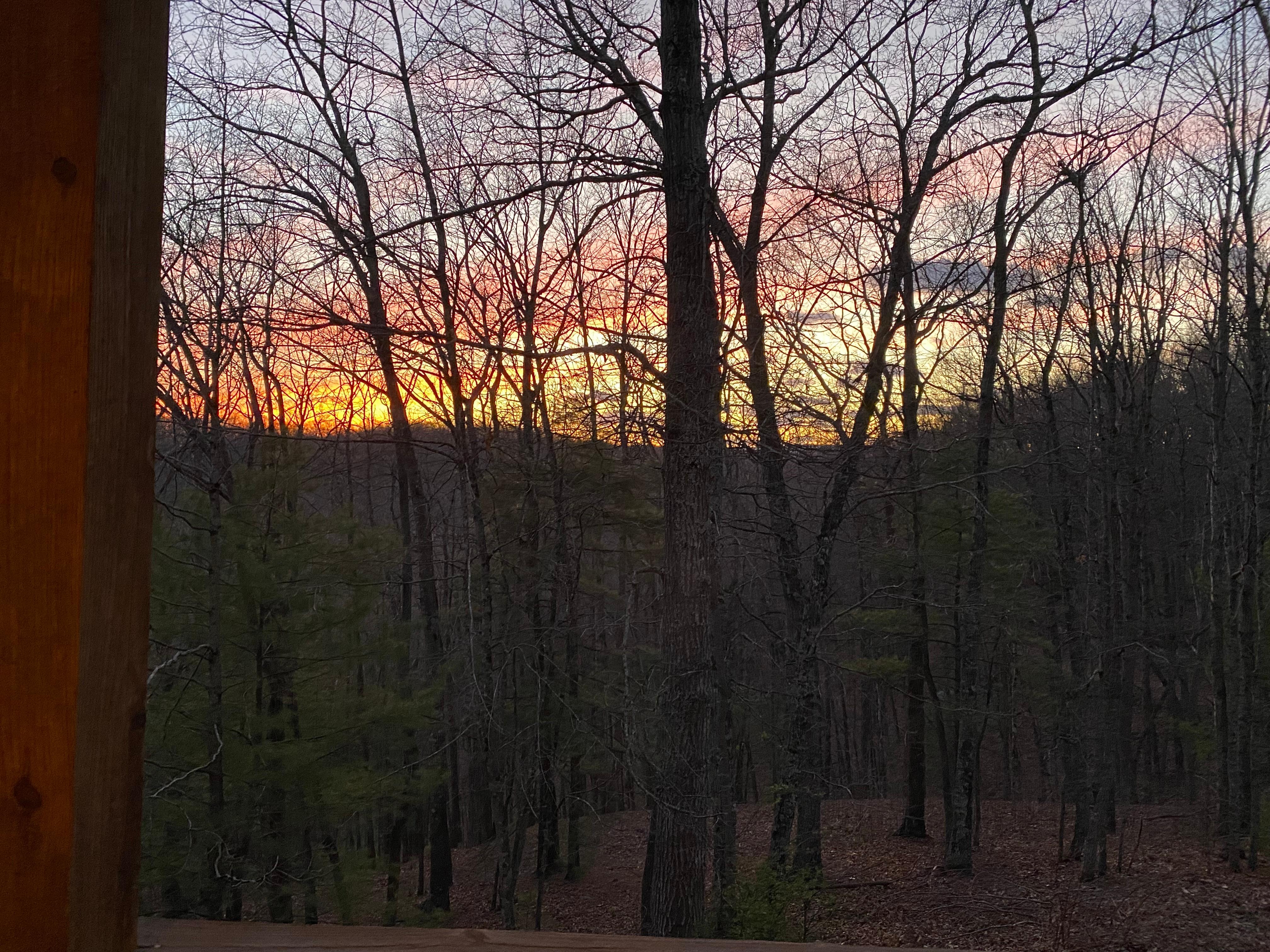 Sun rising in the morning from the back porch