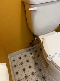 Behind toilet