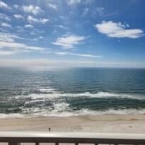 Beautiful view of beach and gulf from our balcony