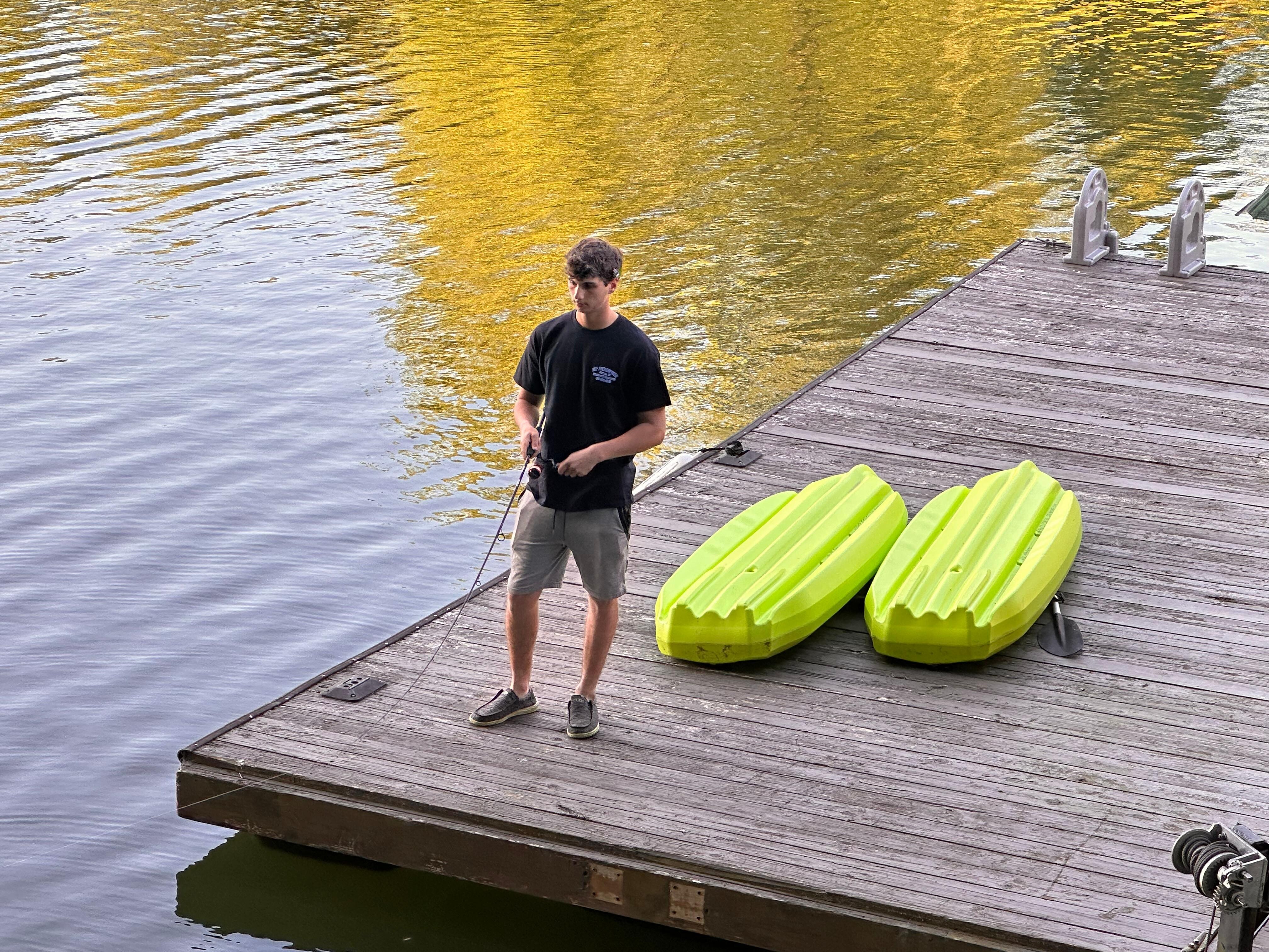 Fishing from the dock.