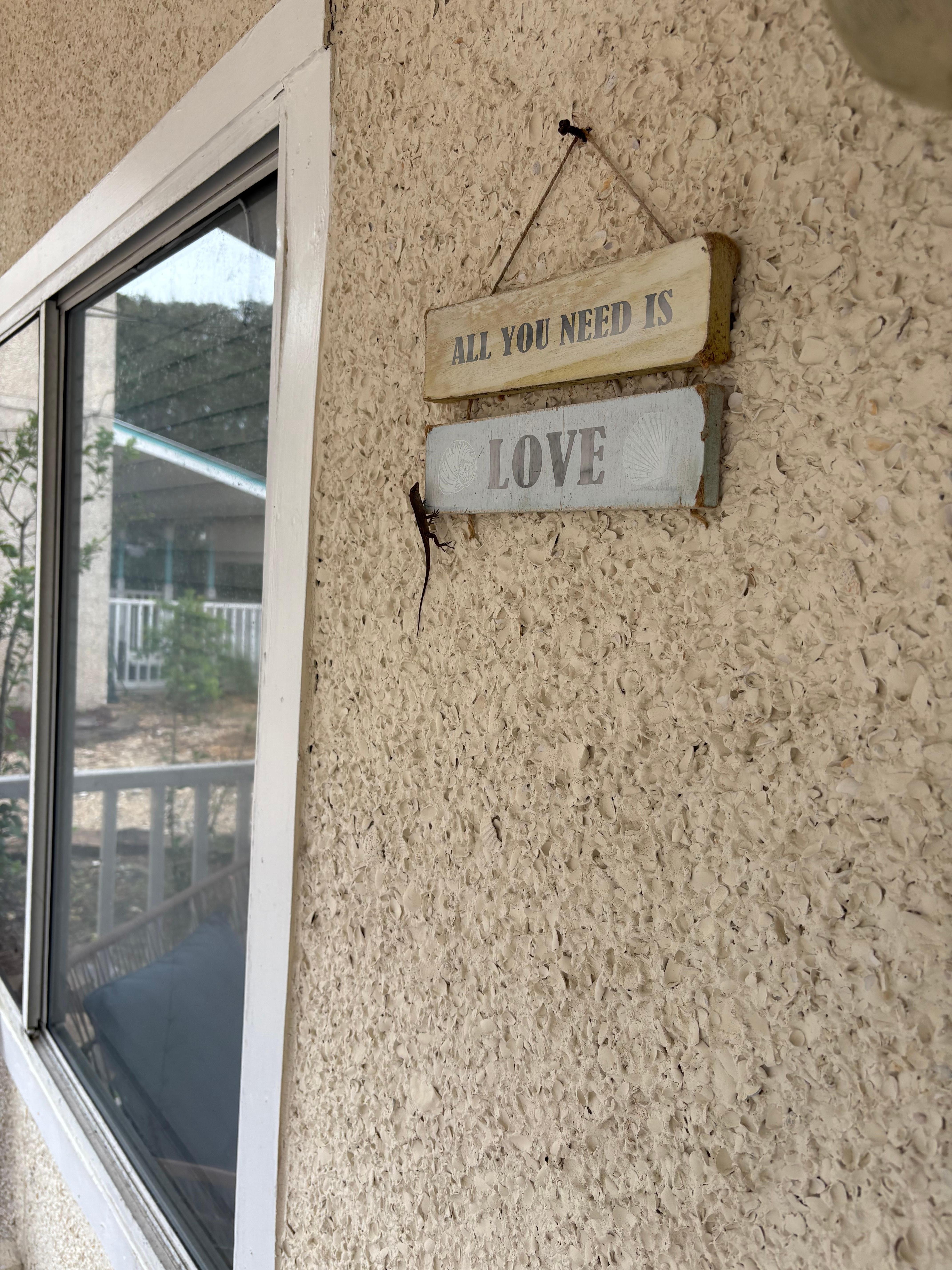 We had a friend greet us at the door!