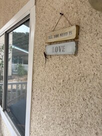 We had a friend greet us at the door!