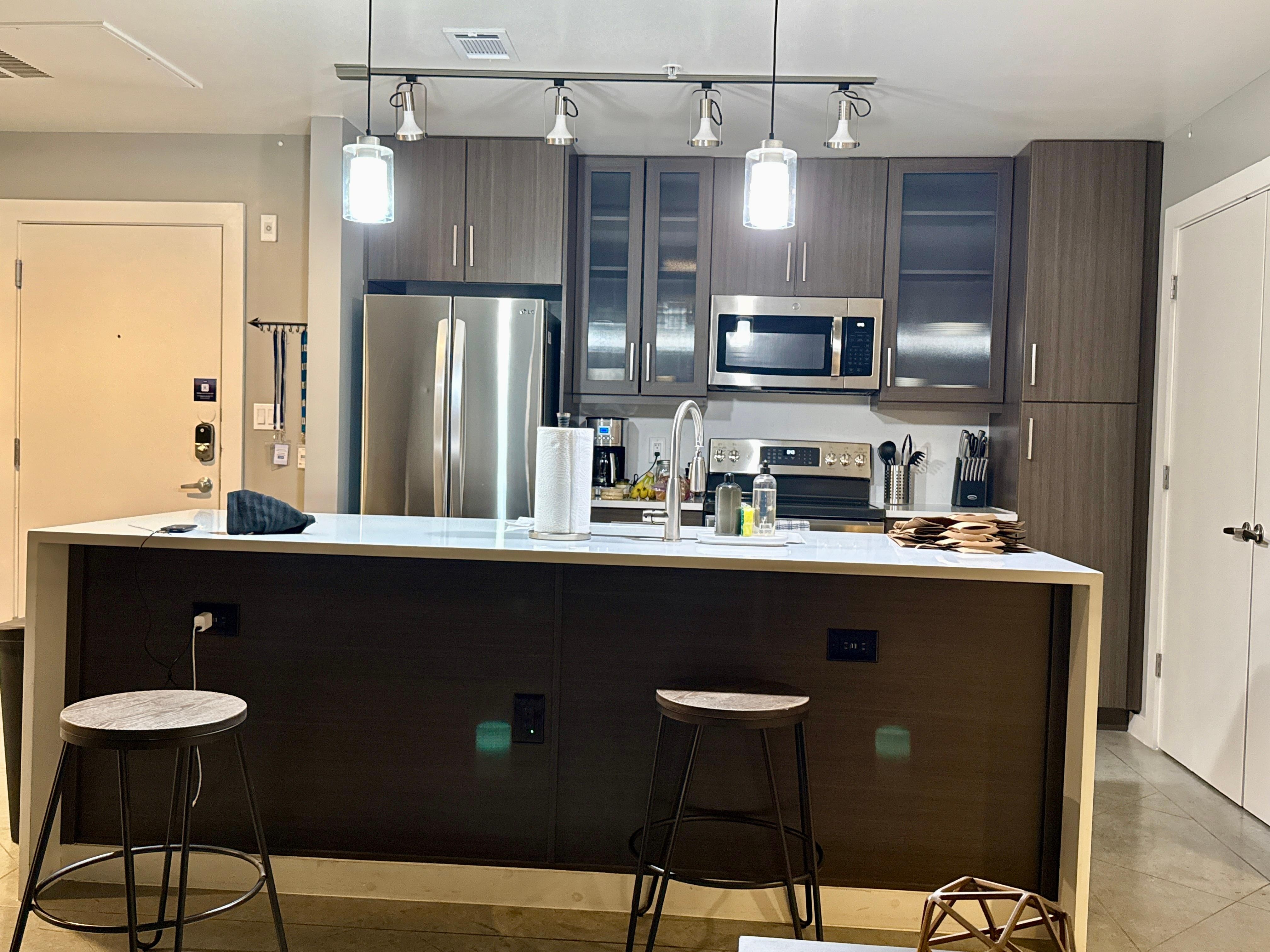 Full kitchen, washer, dryer. Everything that you need! 