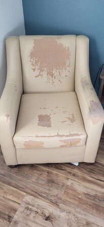 Pretty sure they found this chair in a dumpster, then stuck it in my room.