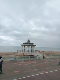 The bandstand on the seafront across the road.