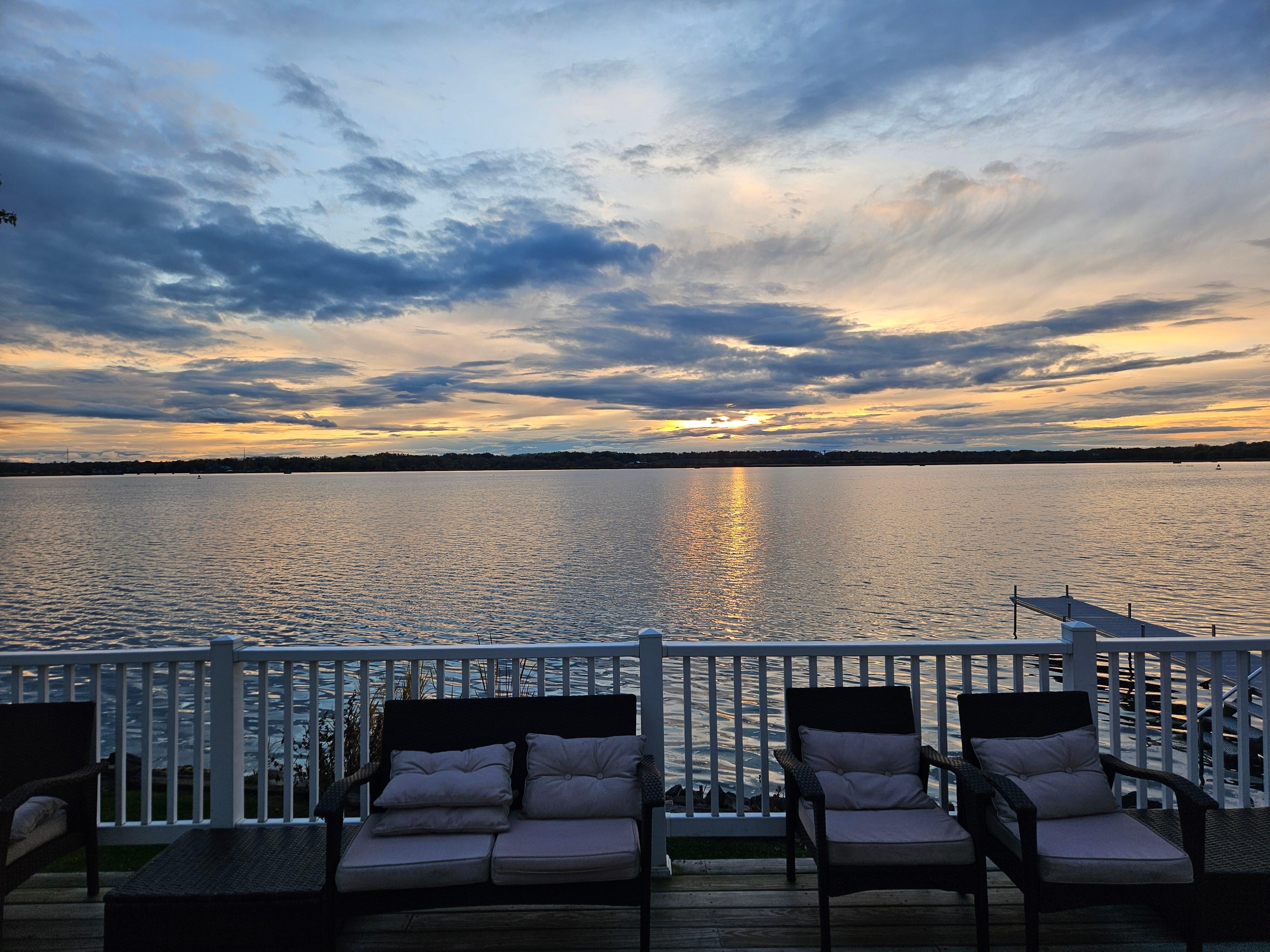 Cloudy sunset from the deck. 