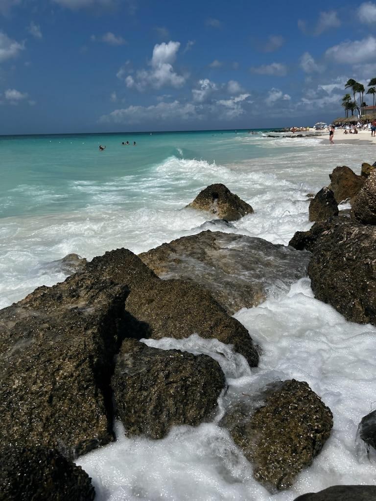 Druif Beach near Tamrajin /Divi resort. You can walk to Eagle beach from Each