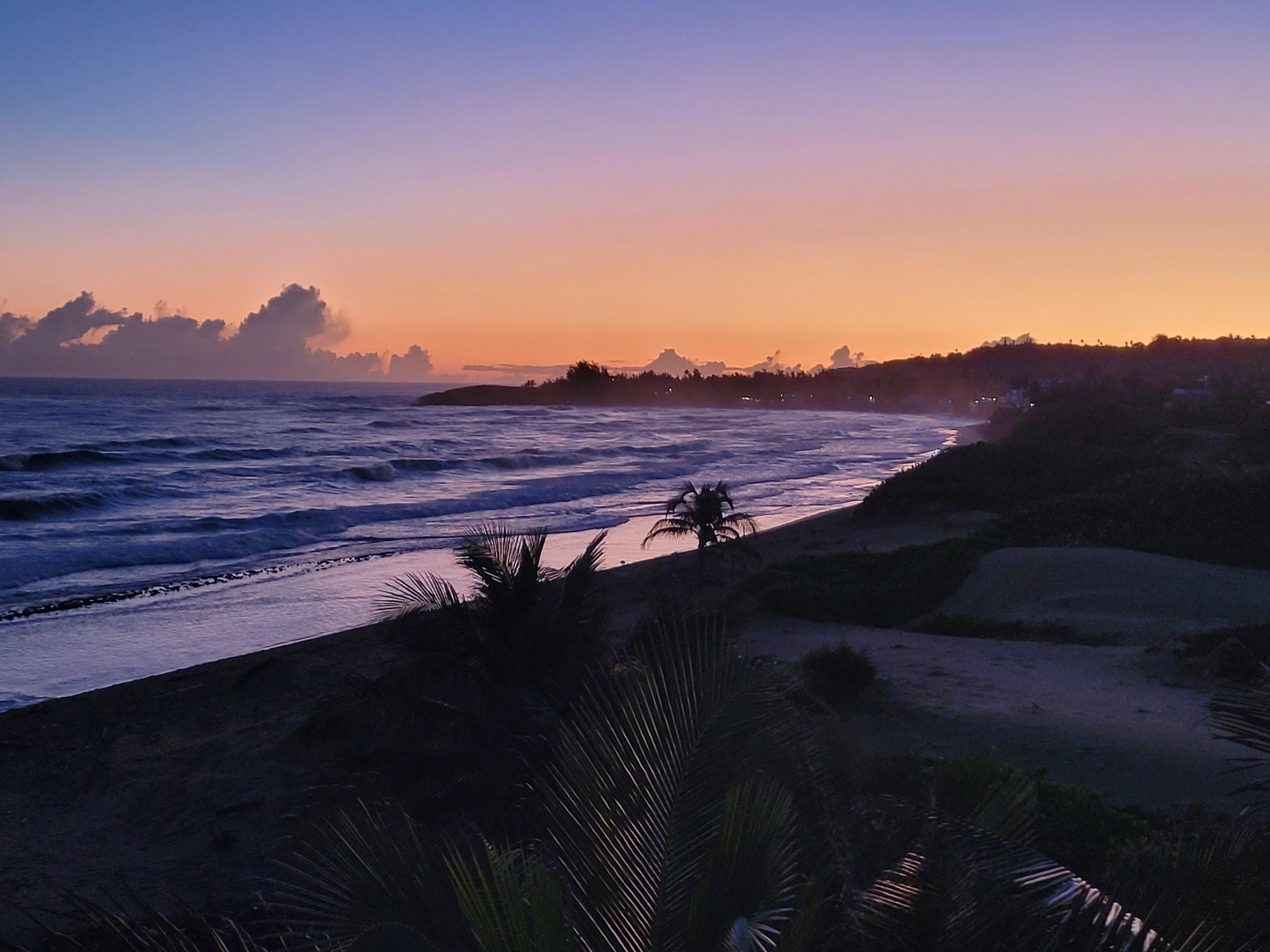 Sunrise on the roof top balcony. 