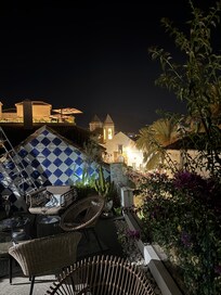 Roof terrace by night