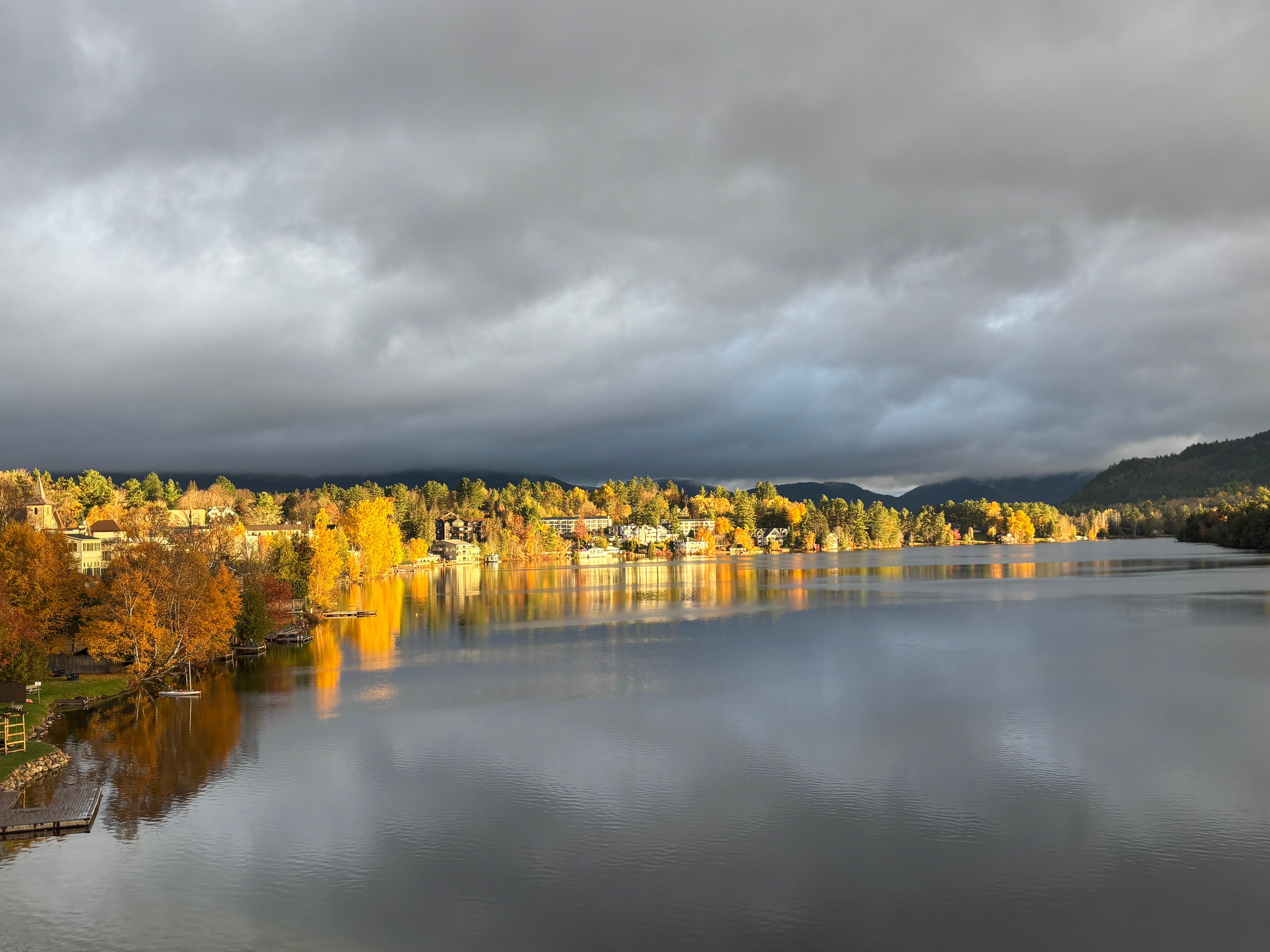 View from the balcony- across the lake