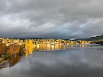 View from the balcony- across the lake
