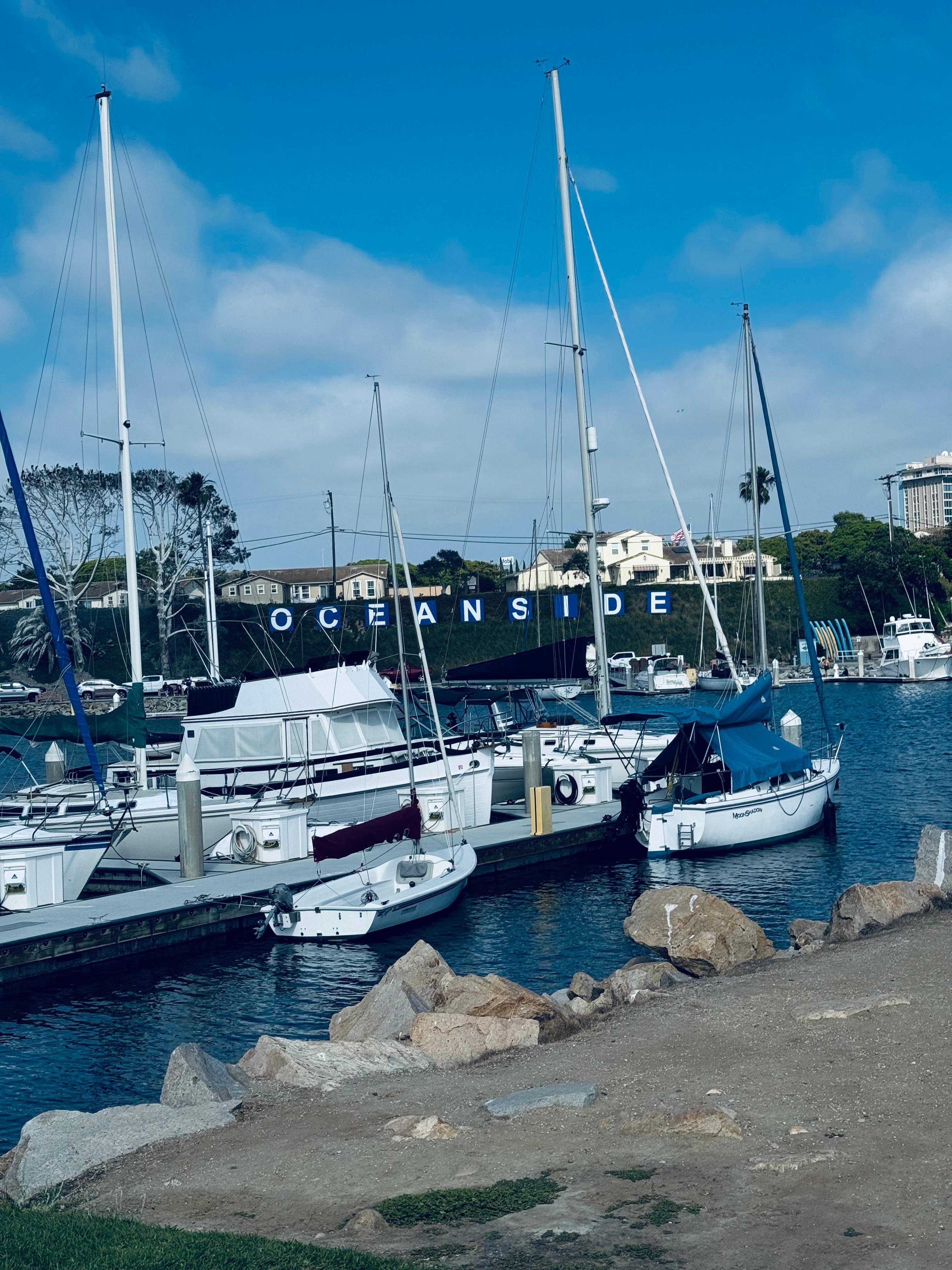 Infamous Oceanside sign on the marina side