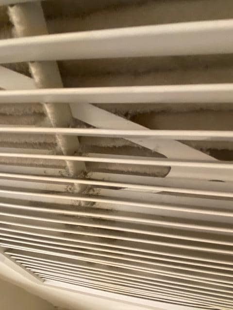 Dust is thick. Filter had not been changed in what looks like years.