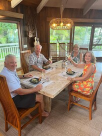 Lovely meal at the beautiful dining table