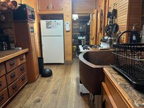 View from kitchen to downstairs bathroom