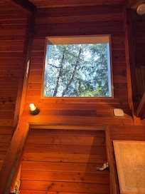 View from lying in bed on the loft