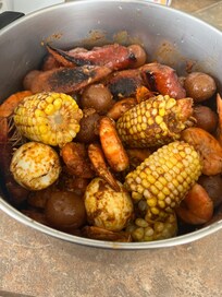 Thank goodness, the kitchen had a big ol’ pot for our boil!