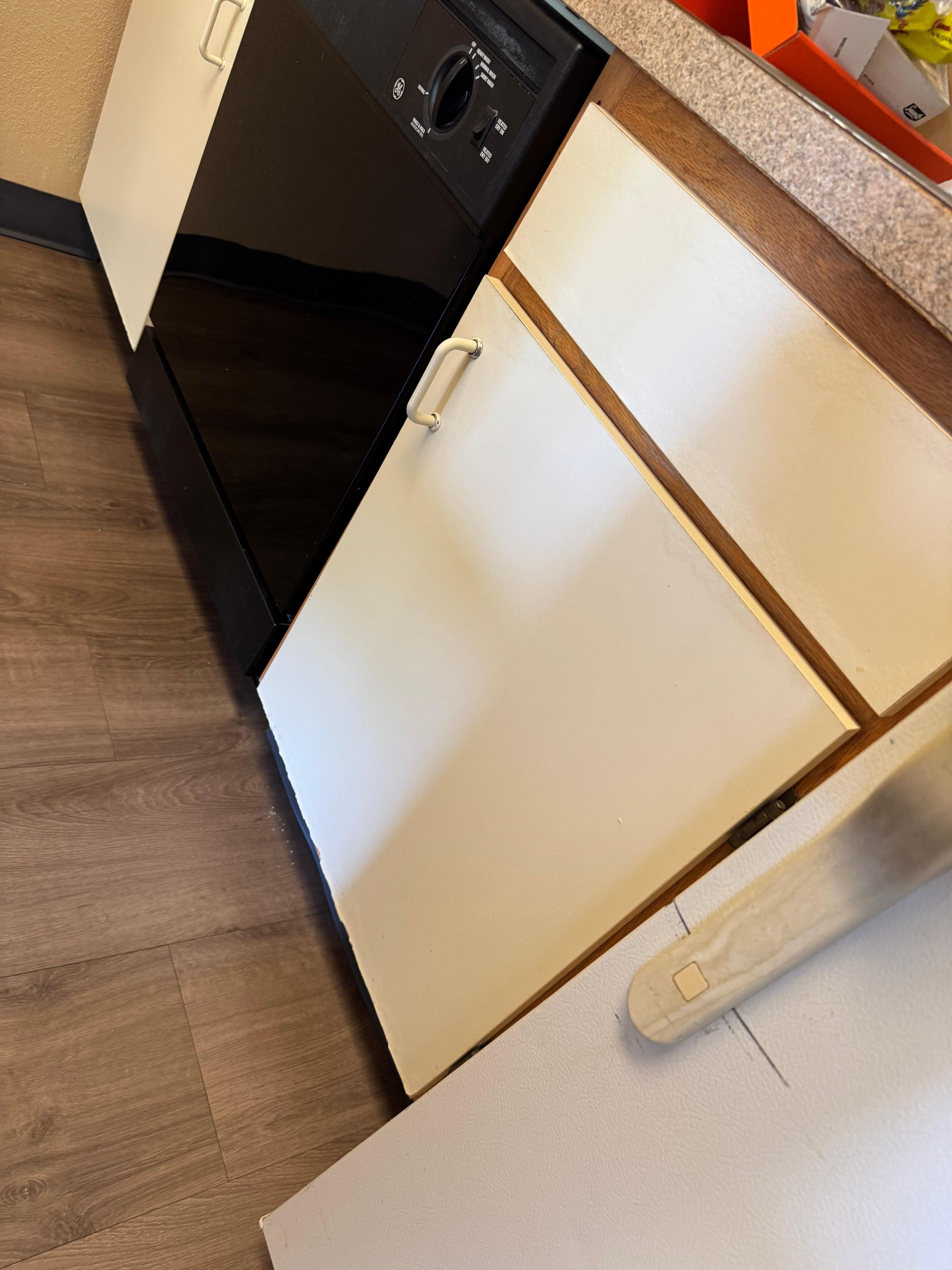 Dingy cupboards and pealing