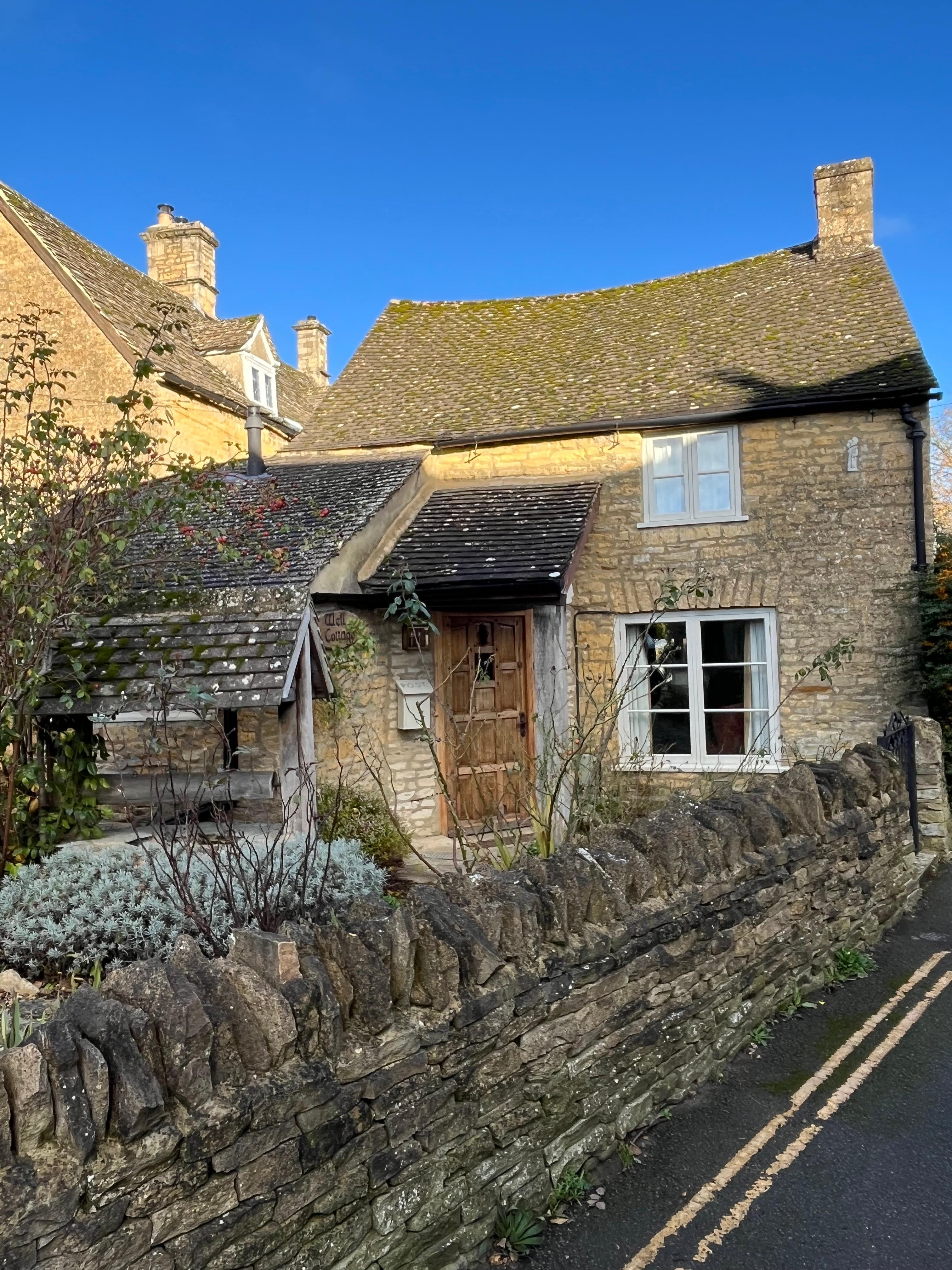 The cottage on a beautiful, sunny winter day