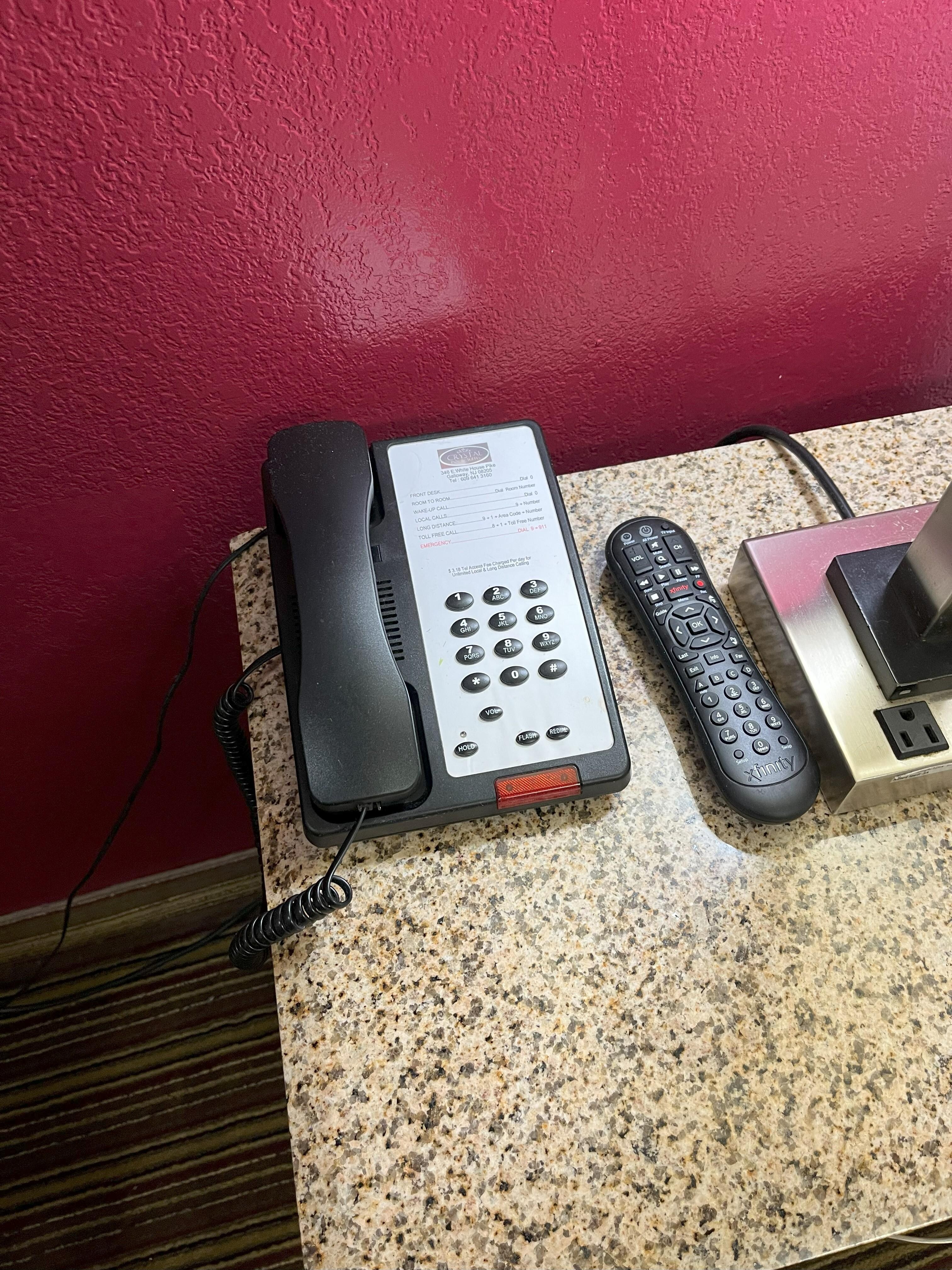 No dial tone. Should have been removed from room. People have their own phones