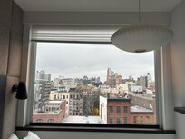 The view from our room was perfect! Also loved the electric closure of the blinds and the personalized message on the TV.