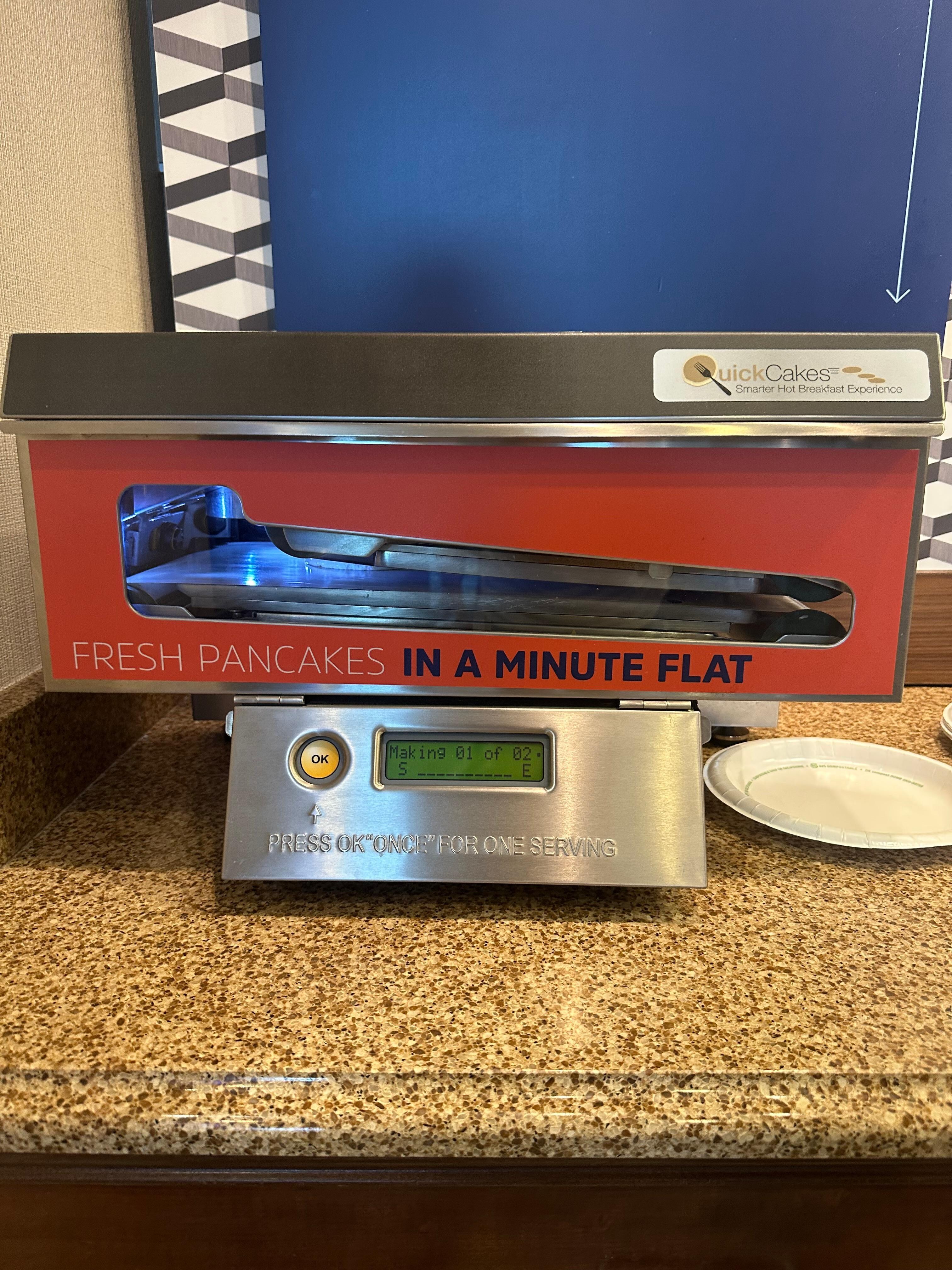 They have a pancake machine!!! Good bye bad waffles!!