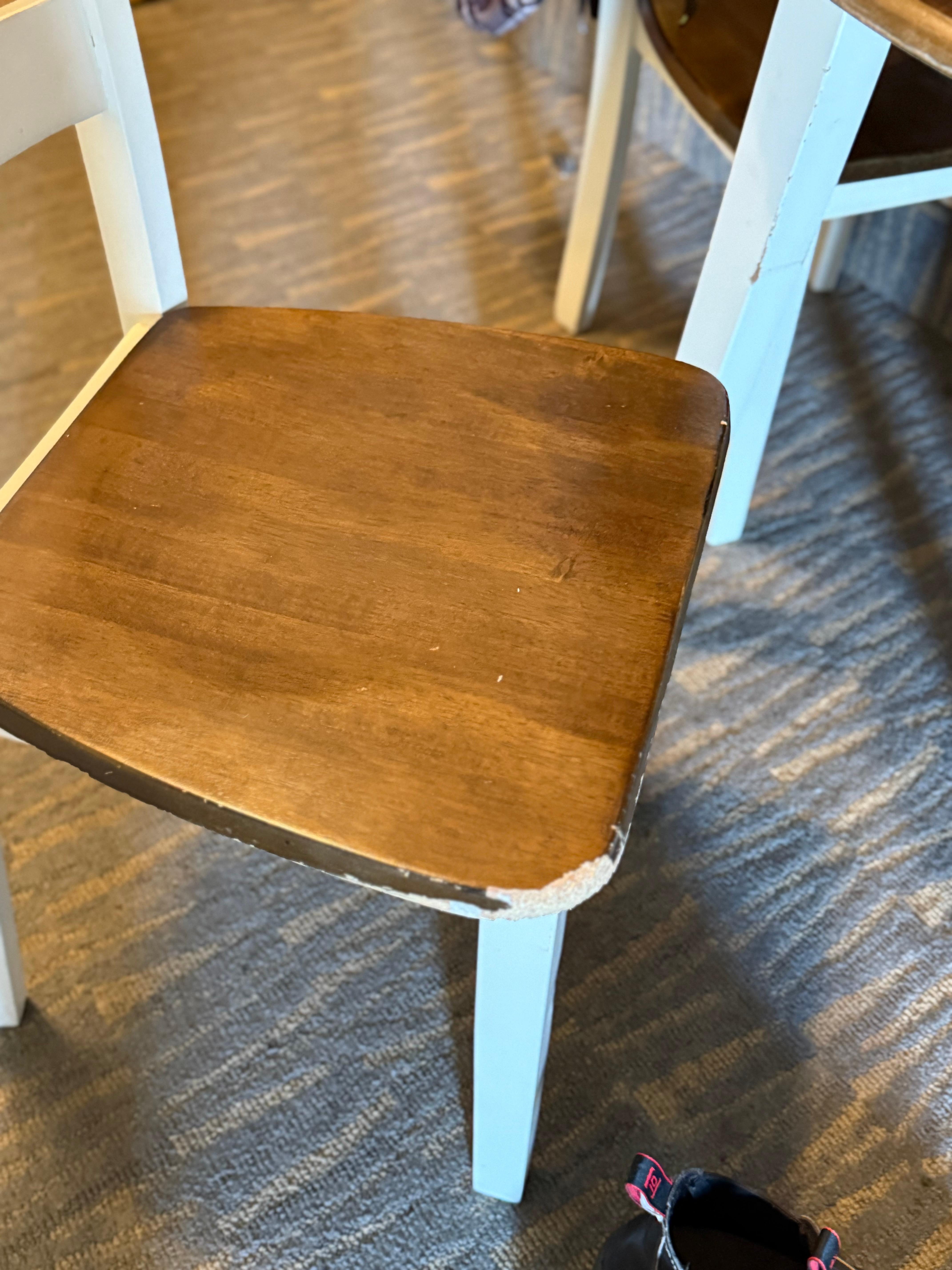 rough chewed chair again dangerous for a holder