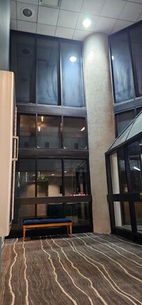 Back entrance by the rental cars.
