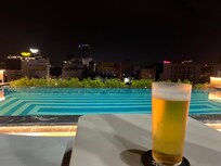 Evening drik from the sky bar by the sky pool