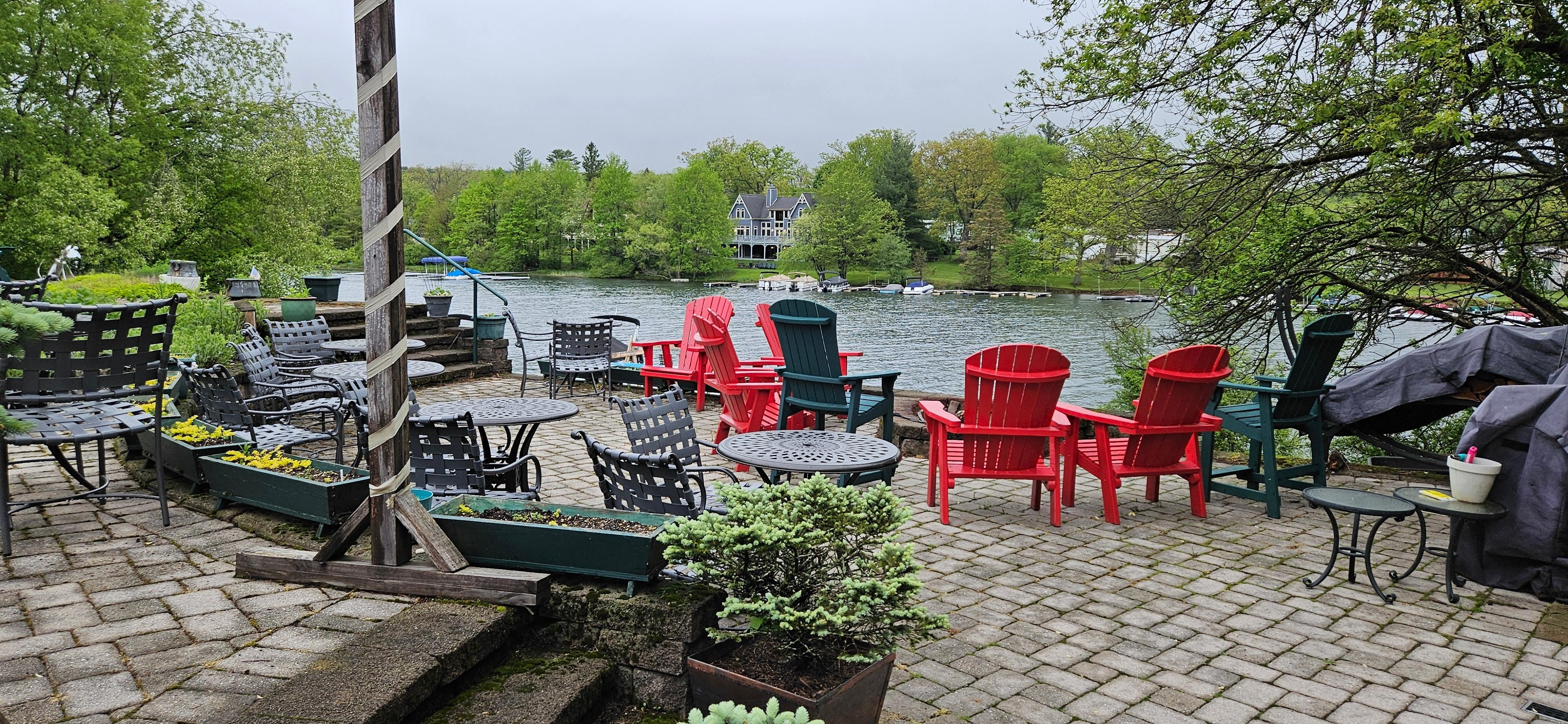 A view from an outside sitting area on the property