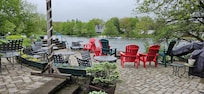 A view from an outside sitting area on the property