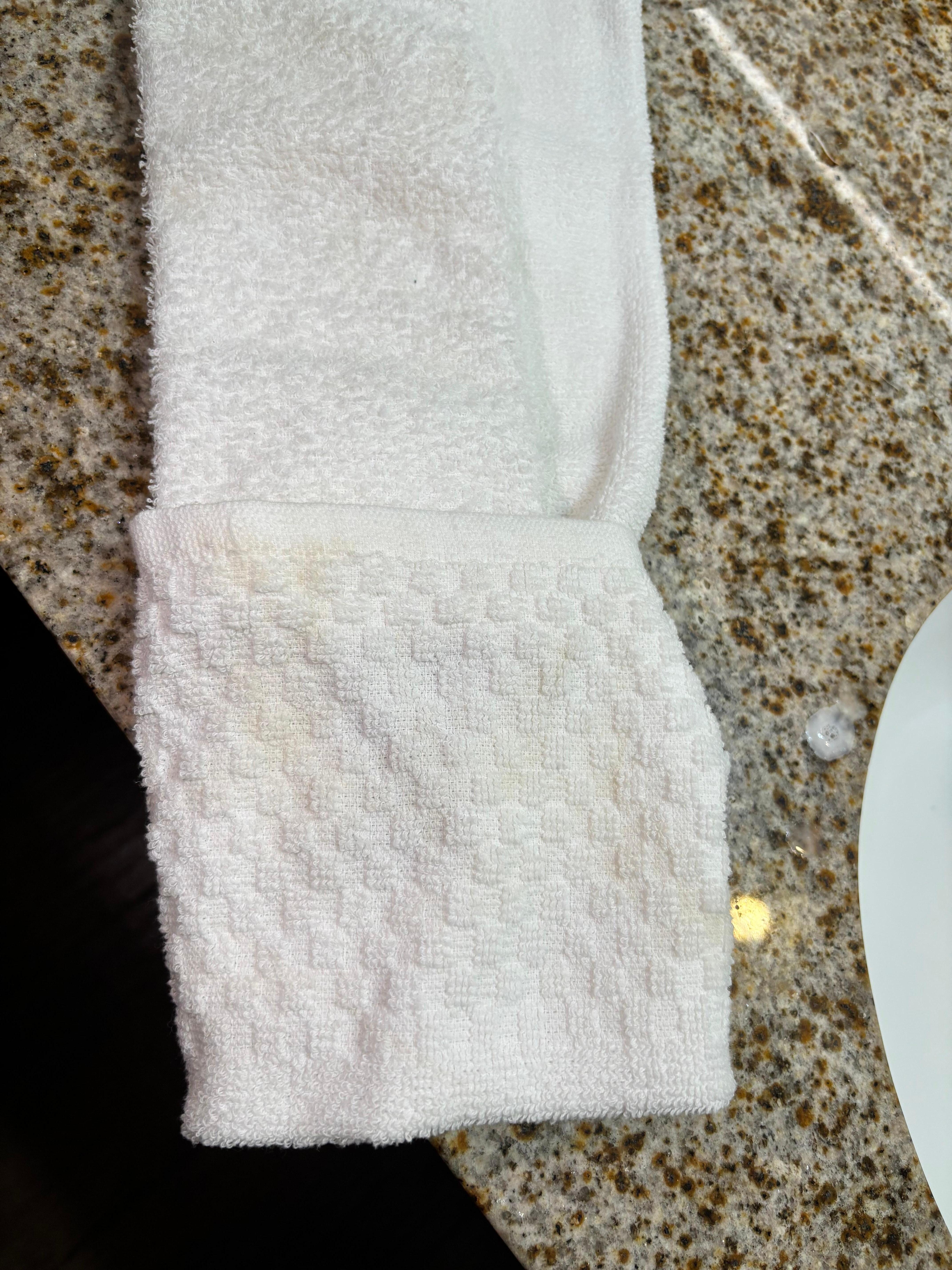 Dirty crunchy bathroom towel