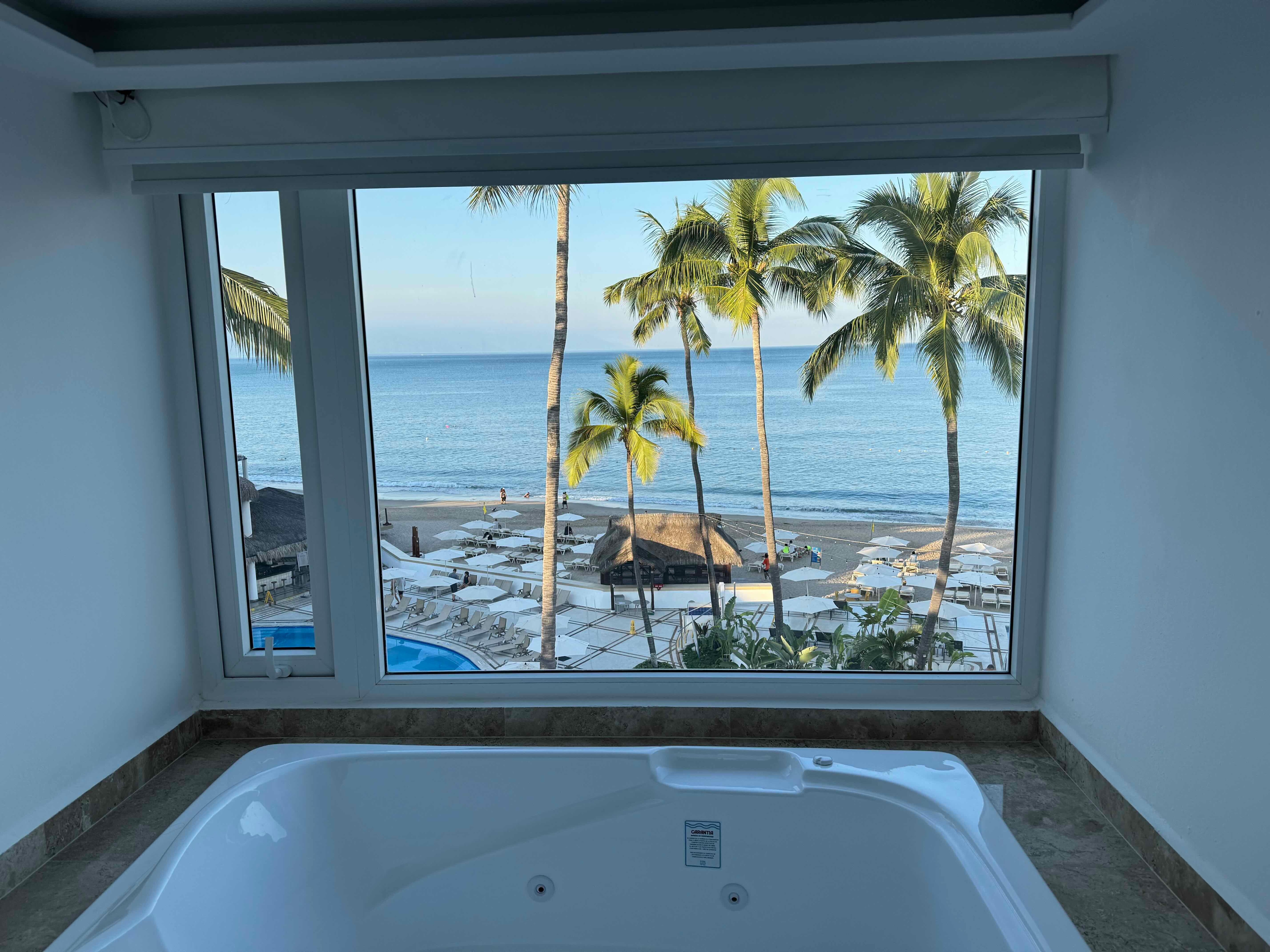 Honeymoon suite hot tub view.