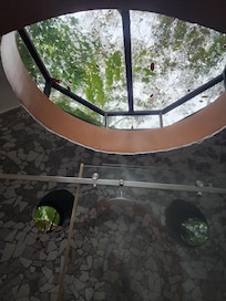 Bathroom ceiling window