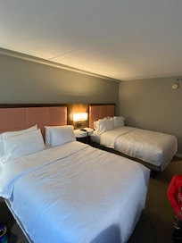 The room was ok, but there were numerous water leak patches on the ceiling that did not reflect in the photo. They were painted over but you could still see them