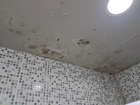 teto do banheiro com infiltrações.