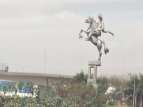 Fun statue on the highway near the hotel.