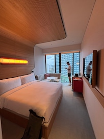 Bedroom was modern and clean