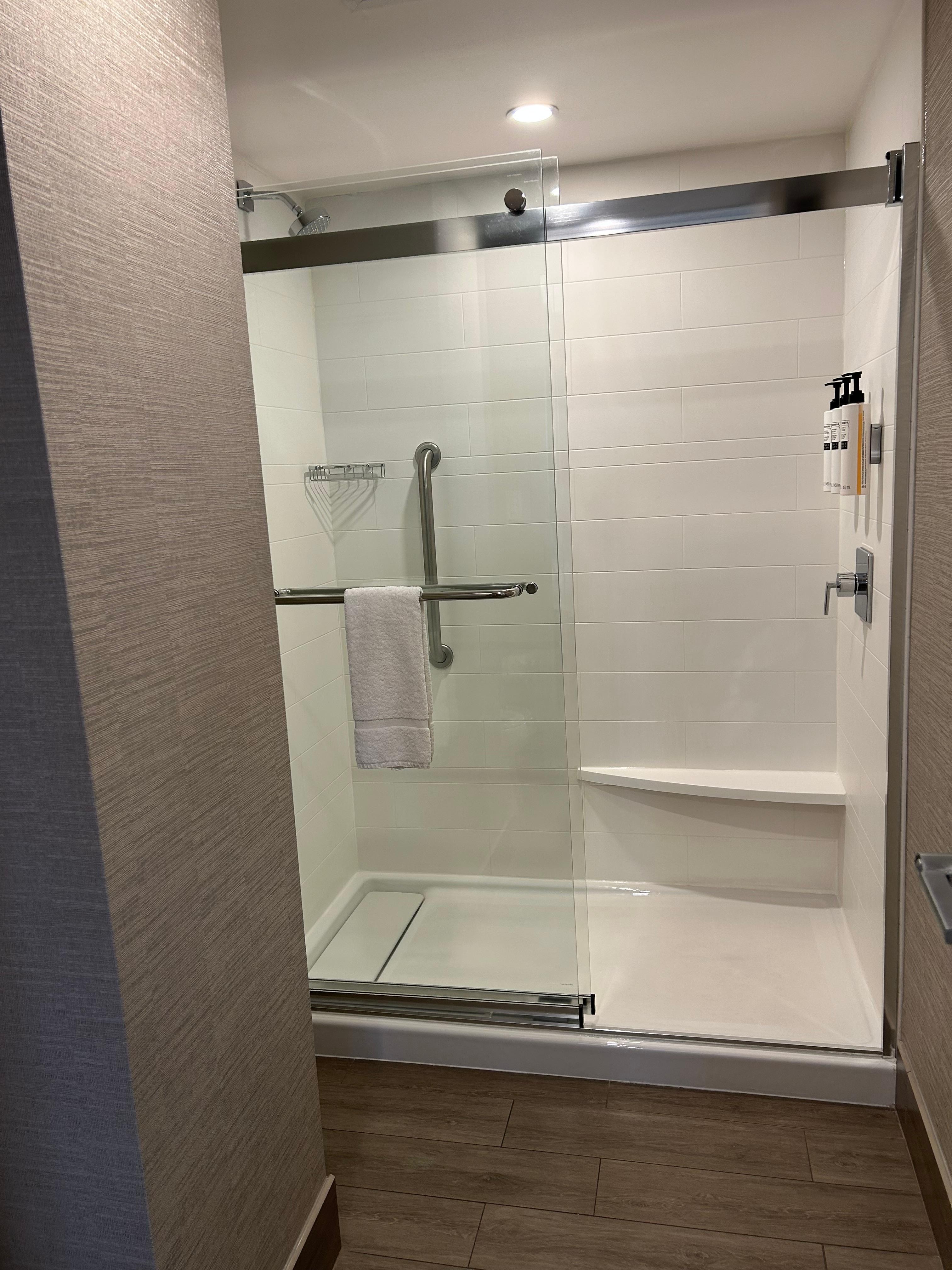 Plenty of hot water and quality shampoo and soap 