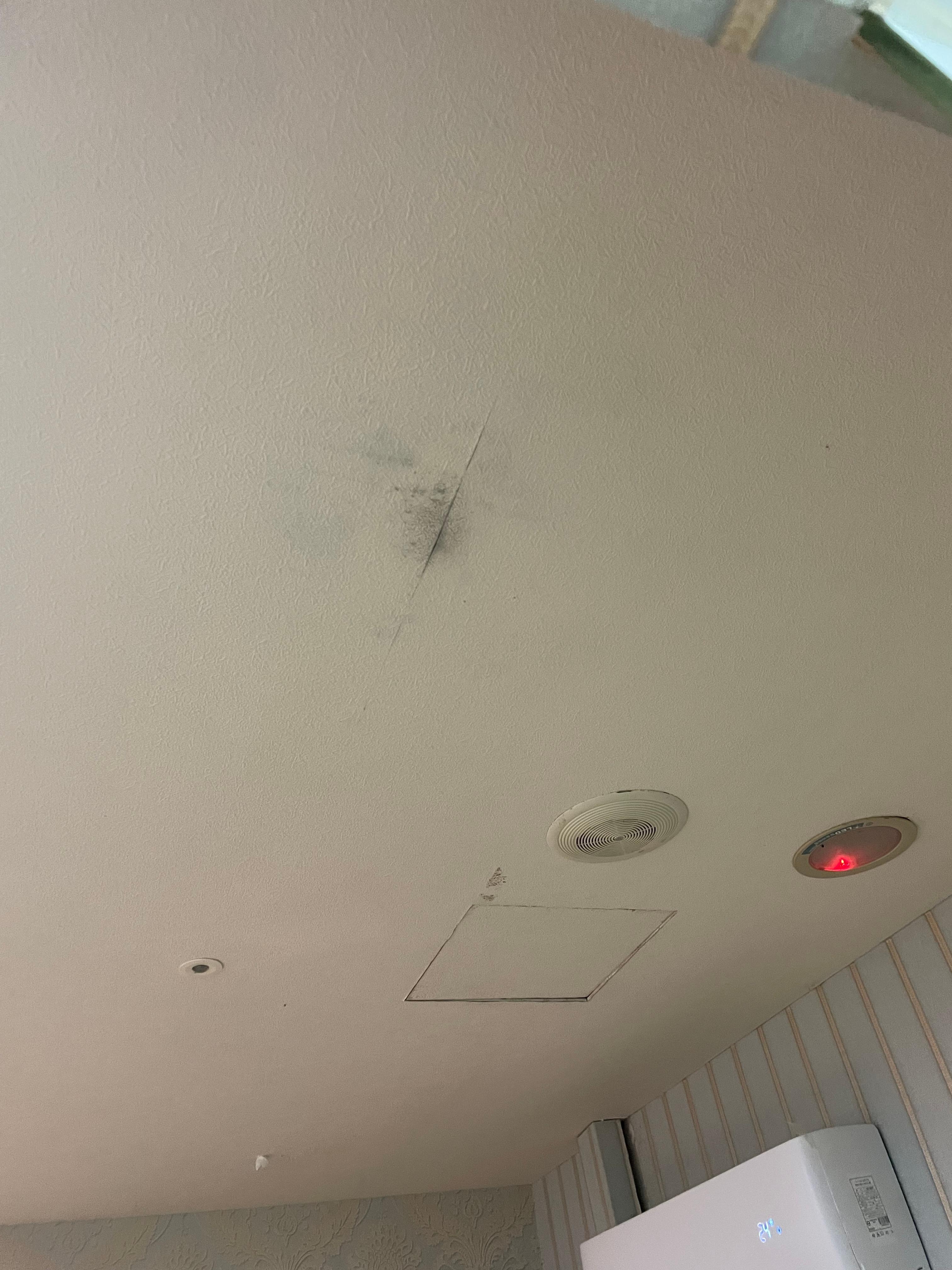 Can’t tell what is it on the ceiling above the bed