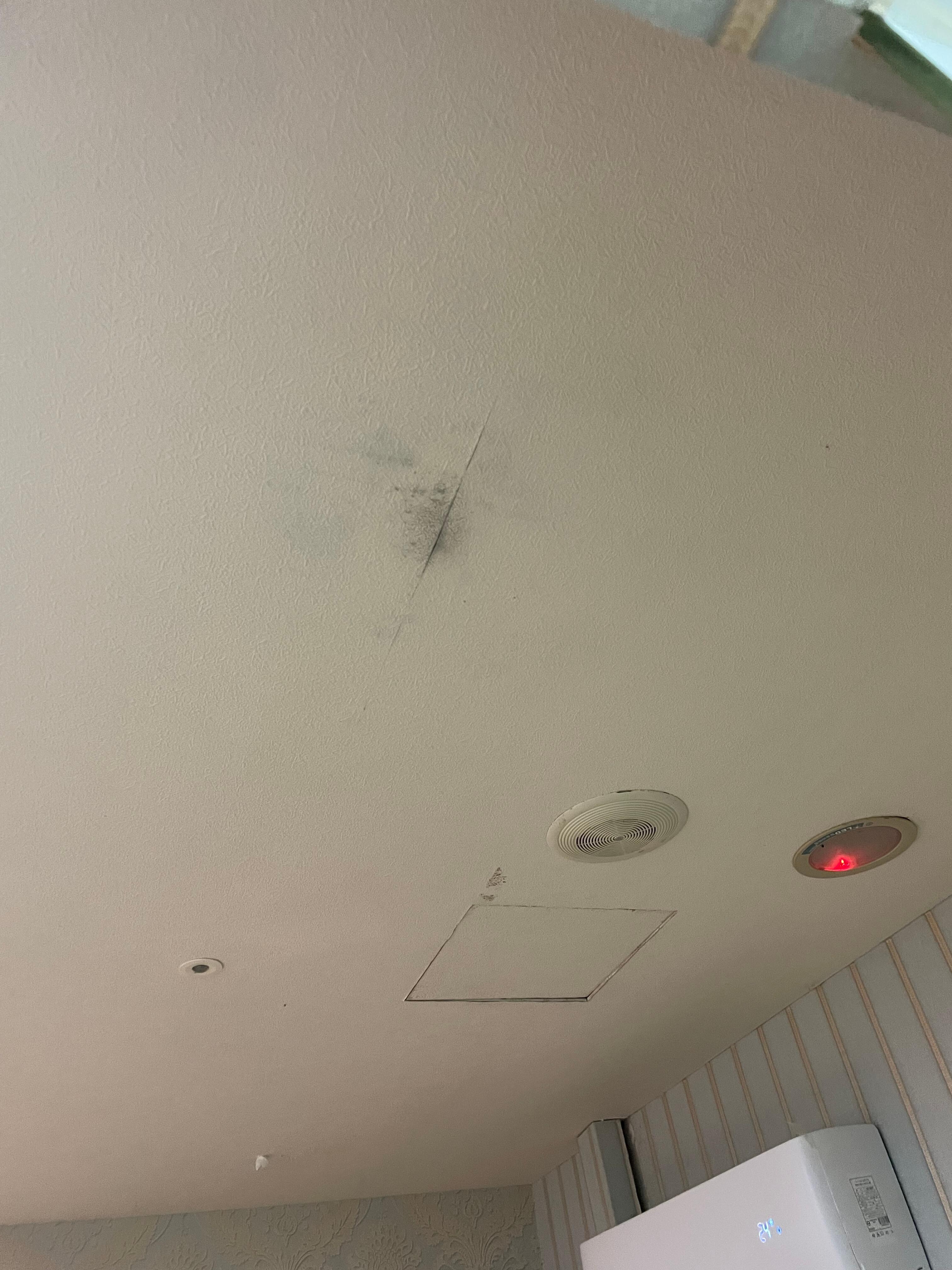 Can’t tell what is it on the ceiling above the bed