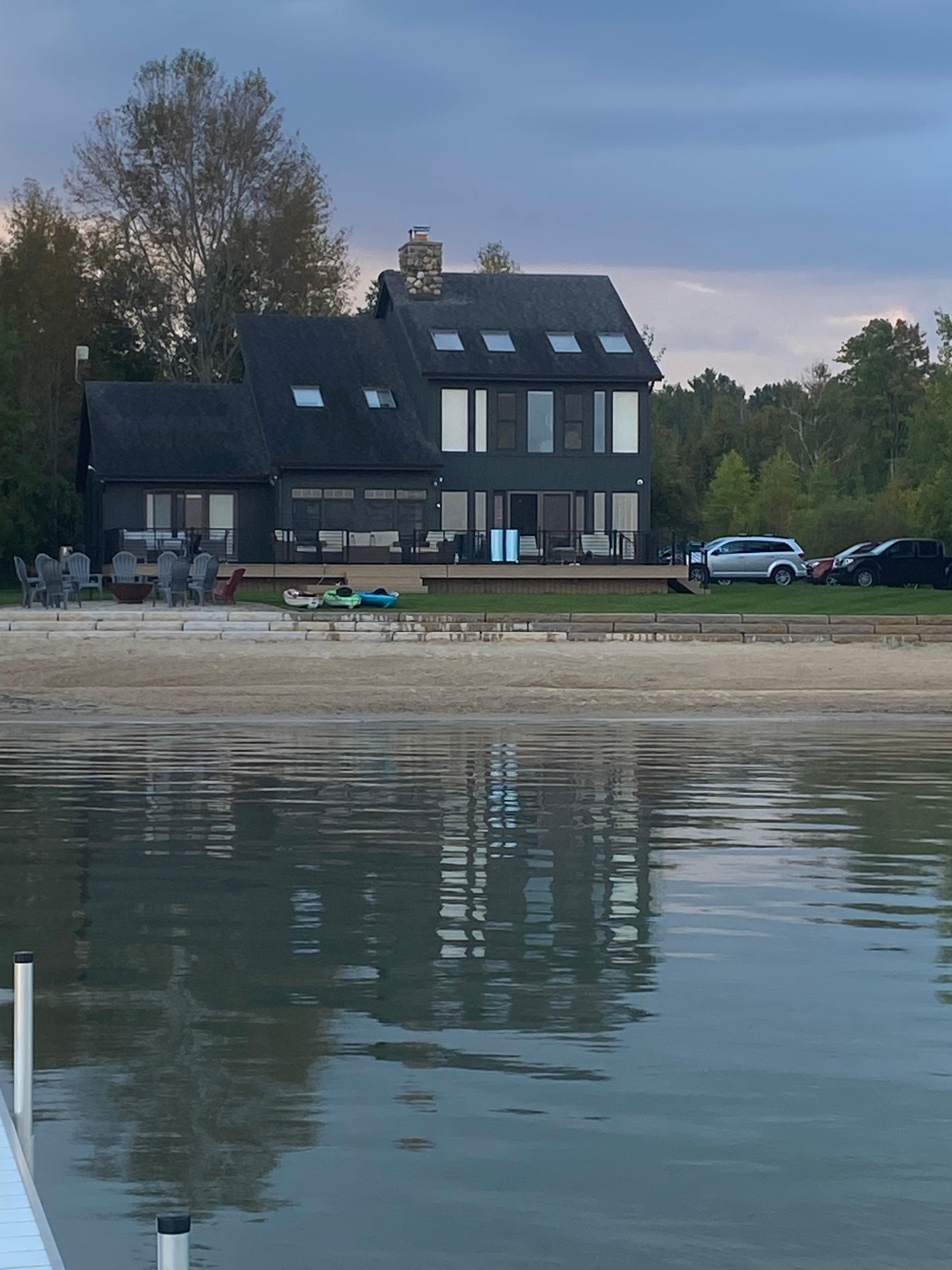 Kayak view of the back of The Loeb Lake house