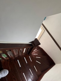 Top of twisty stairs.