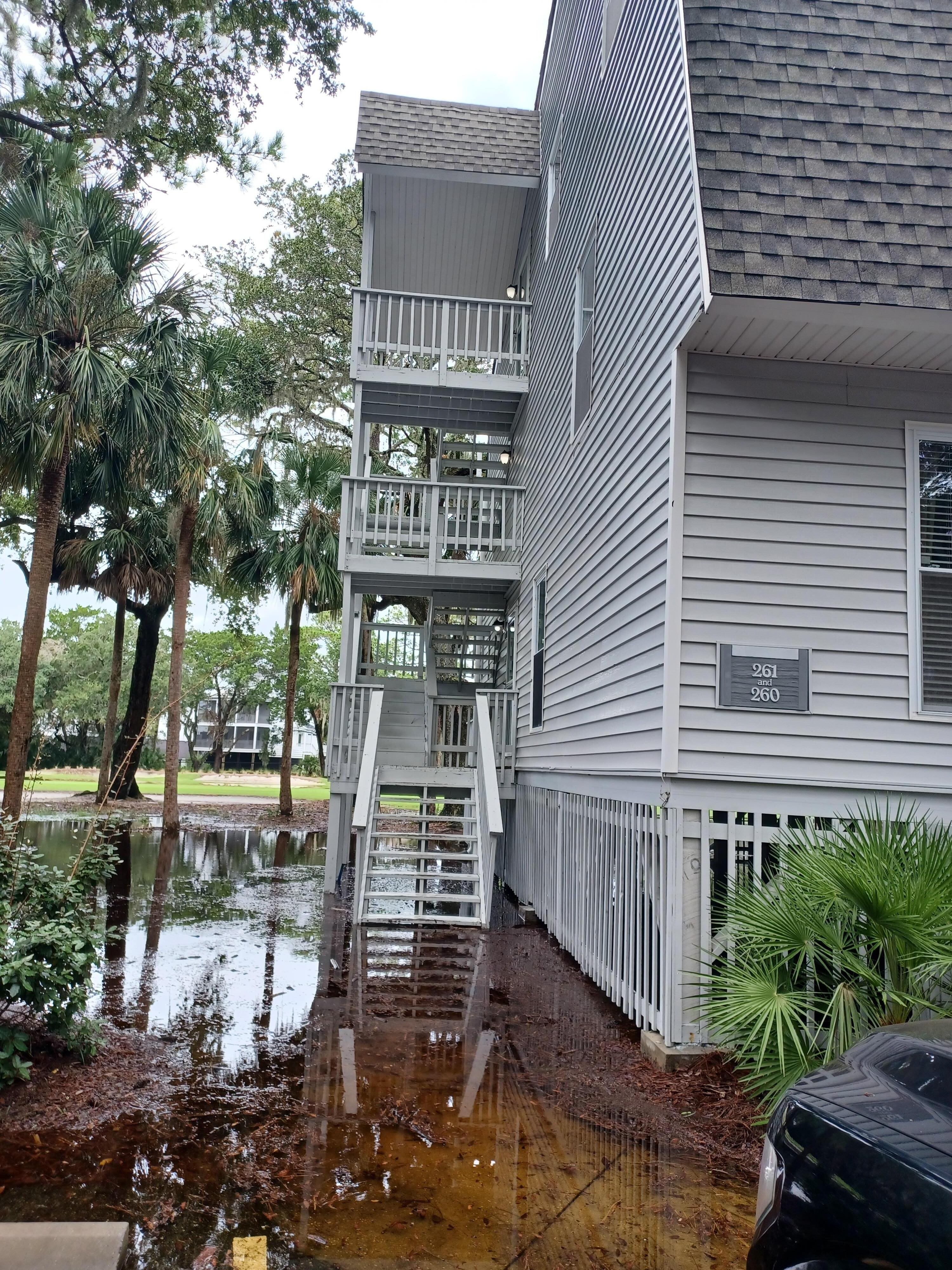 The condo is on the very top floor over 30 steps. No elevator.  